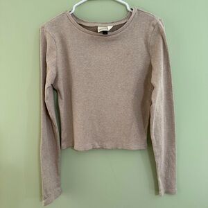 Women's Beige Long Sleeve Top
